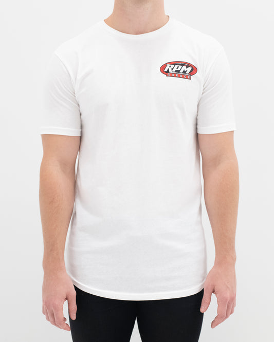 The RPM Garage Long Tee -White